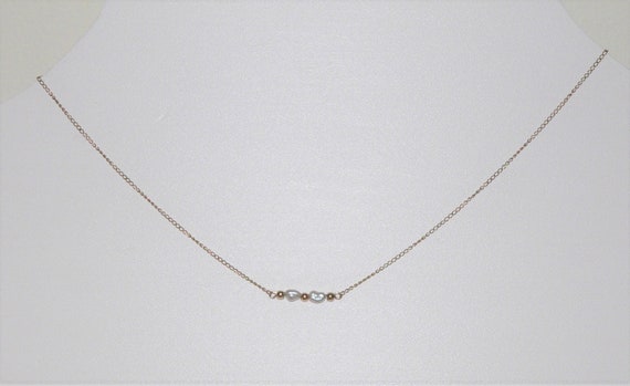 Vintage 1/20 14K Gold Filled Necklace with Baroqu… - image 1