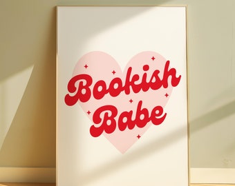 Bookish Babe | Trendy Girly Book Decor | Bookish Wall Art | Book Lovers Wall Art | Aesthetic Girly Book Prints | DIGITAL Download