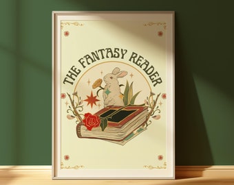 Arte para lectores de fantasía / Decoración literaria moderna / Arte mural literario / Arte mural romántico / Decoración estética moderna con libros de fantasía / Descarga digital