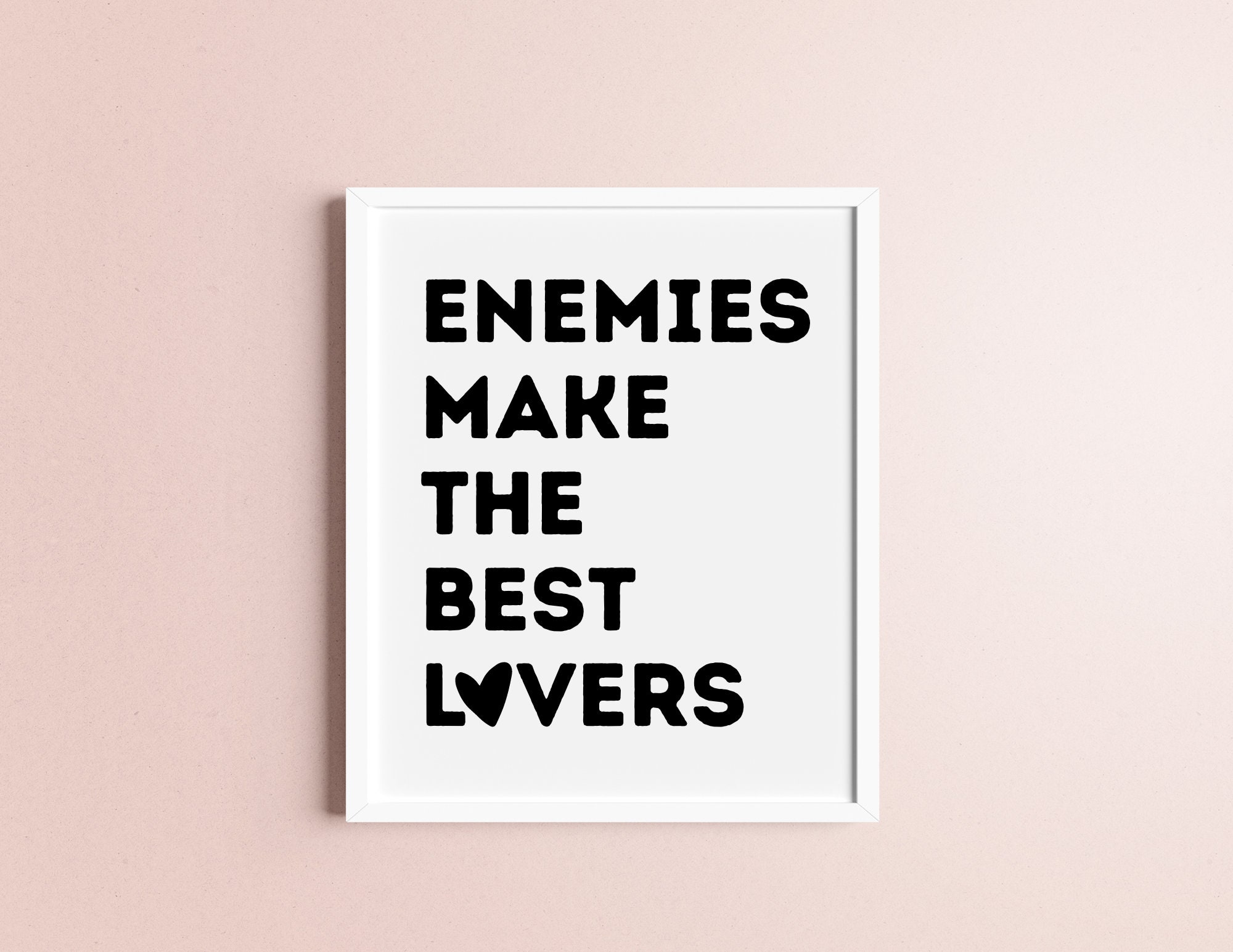 Enemies to Lovers Art Print Bookish Wall Art Library Aesthetic Decor ...