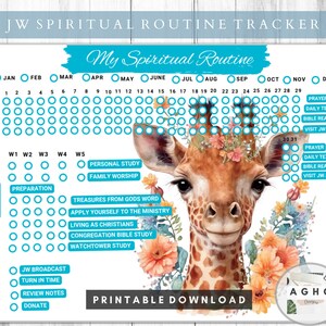 JW Spiritual Routine Activity Tracker |Jehovah&#39;s Witness | Printable Digital Download