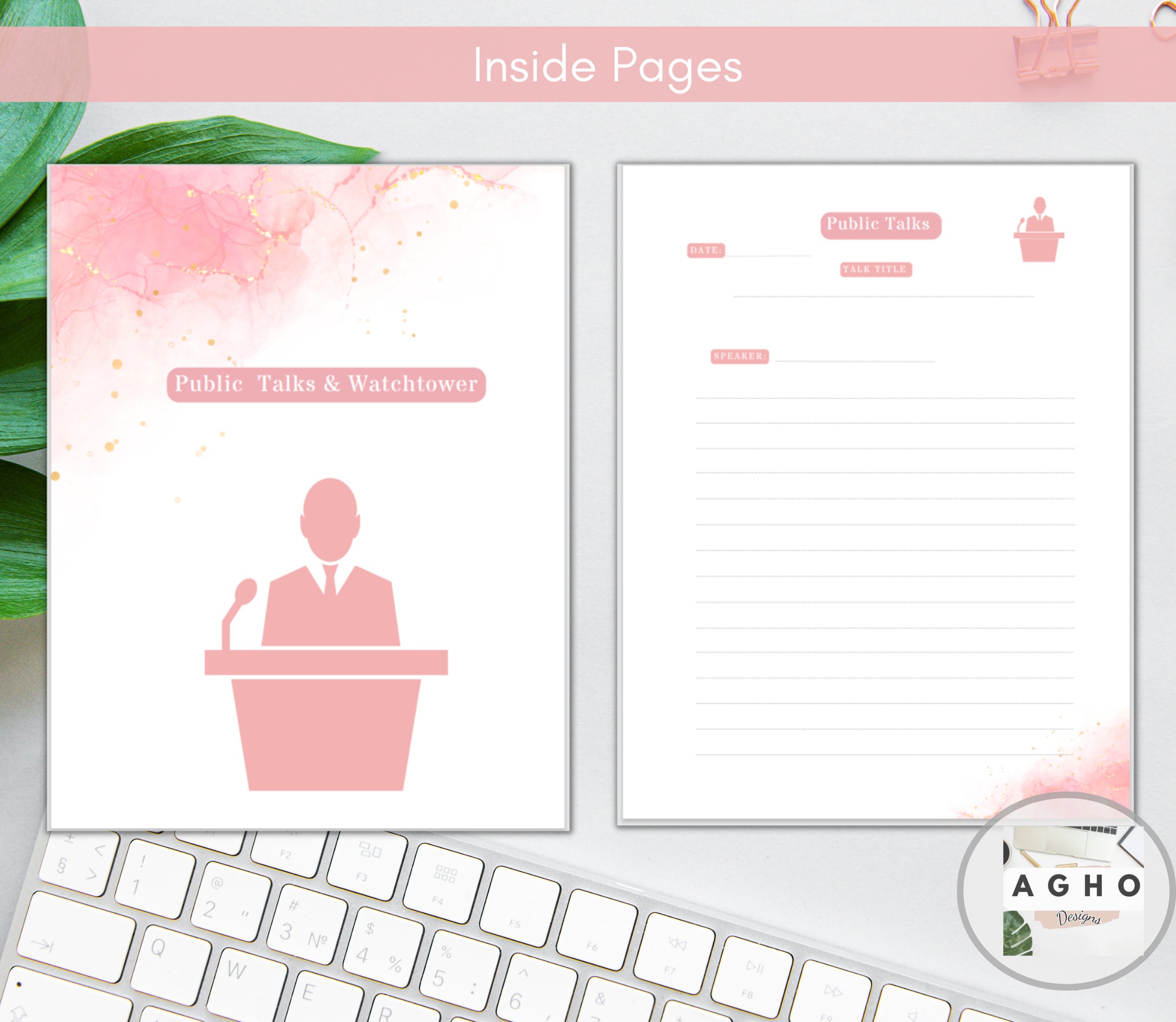 JW Meeting Notebook Printable for Midweek Meetings/public Talks