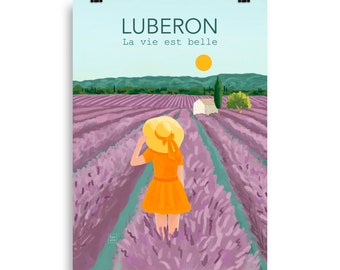 Lavendelfeld Kunstdruck - Provence Travel Poster