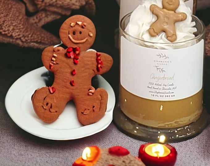 Gingerbread Scented Soy Candle, Holiday Spices