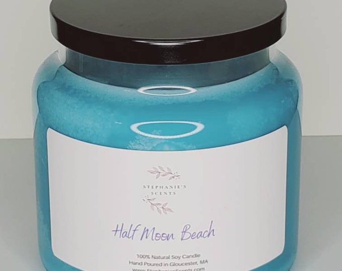 Half Moon Beach Soy Candle, Beach Candles, Summer Candle, Ocean Soy Candle, Sea Breeze, Soy Candle, Gloucester, Scented Soy Candle