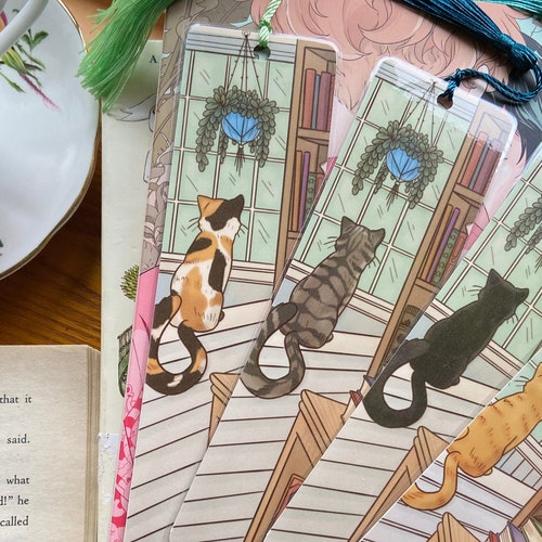 Cozy Sun Cat Bookmark Gift for Cat and Book Lovers Etsy
