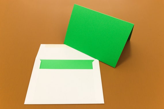 7 X 10 Cards, Folds to 5 X 7, Scored for Easy Folding, Smooth Bright Green,  65 Card Stock W/white Envelopes, 20 Cards With 20 Envelopes 