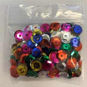 Multicolored Plastic Crafting Sequins - 6mm