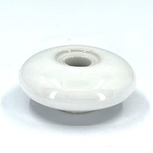 White Porcelain Drawer and Cabinet Pull/Knob - 1 1/4&quot; Round x 1/2&quot; high