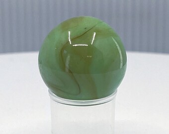25mm (1 Inch Round) Jabo Classics, Opaque. Shooter Marble, Green with Green Swirl