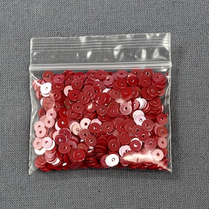 Flat Red Crafting Sequins - 5mm