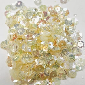 Translucent Pearl Off White Crafting Sequins - 6mm