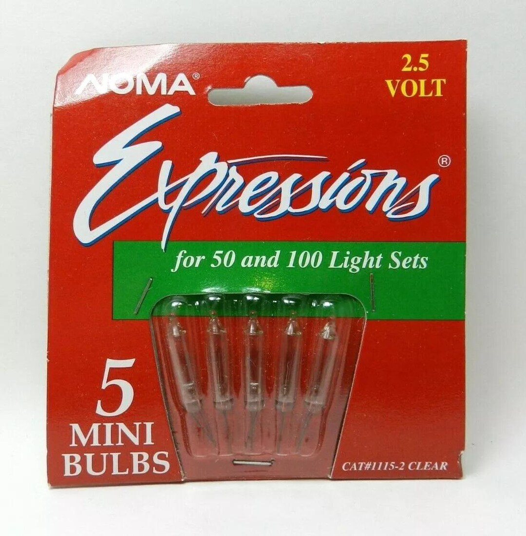 Noma Expressions 2.5 Volt Push-in Replacement Bulbs - Clear - Set of 5 ...