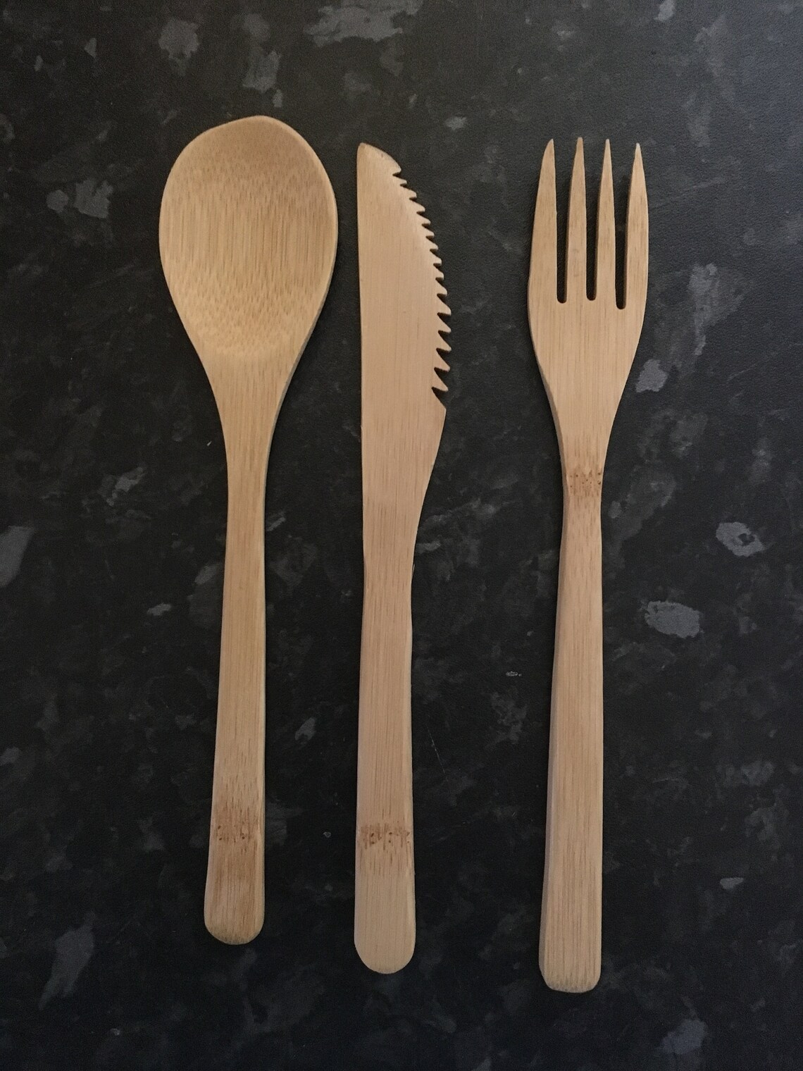 Bamboo Cutlery Set Spoon Knife and Fork in a Bag Eco Friendly Etsy