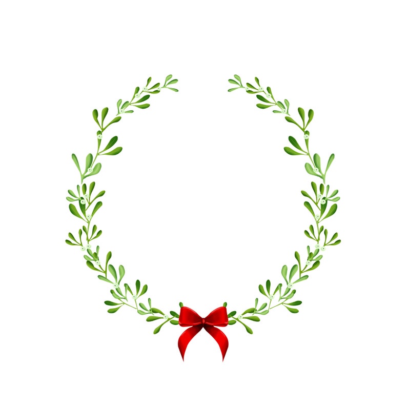 Download Christmas Wreath Svg Red Ribbon Svg Mistletoe Svg Gift Svg Etsy