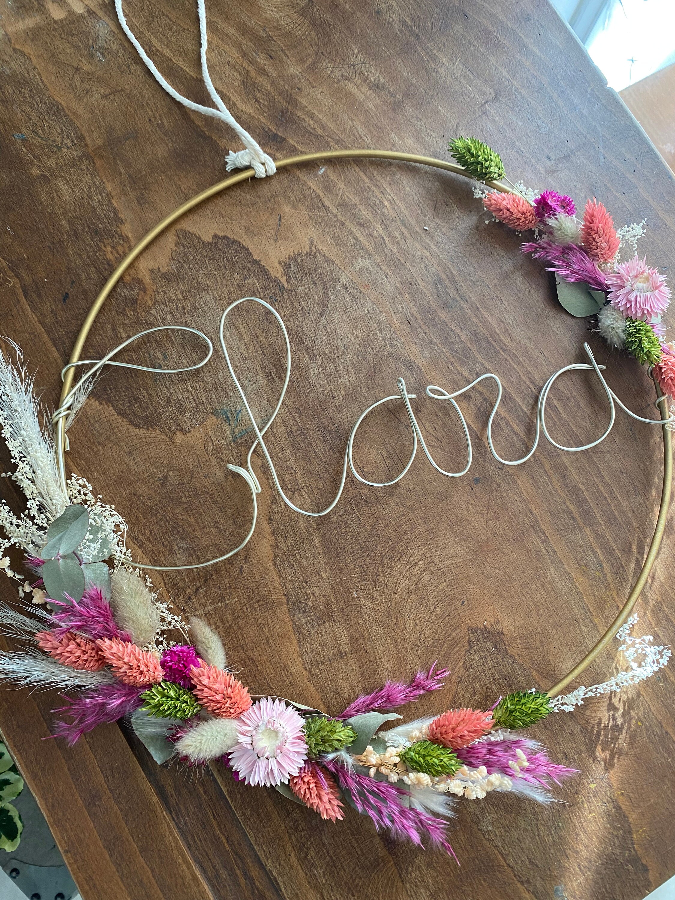 Couronne Prénom Fleurs Séchées