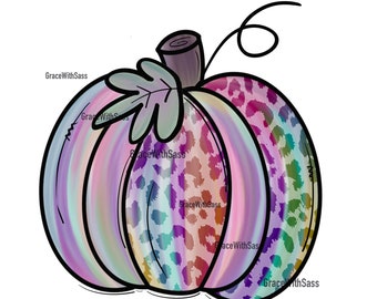 Watercolor Pumpkin PNG, Pumpkin PNG, Leopard Pumpkin, Leopard PNG, Fall png, Fall Pumpkin, Instant Download, Digital File, Sublimation png