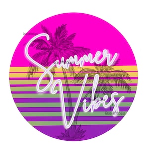Vintage Summer Vibes, Summer Vibes PNG, Palm Tree, Palm Tree PNG, Digital File, Digital Download, Sublimation Transfer, Sublimation PNG