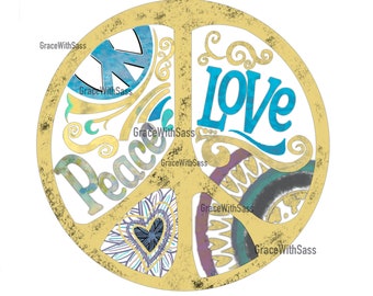 Amor de paz, signo de la paz, hippie, signo de la paz PNG, hippie PNG, boho PNG, archivo digital, descarga digital, descarga instantánea, sublimación Png