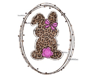 Leopard Bunny, Leopard Easter Bunny, Easter Bunny, Easter Sublimation, Easter PNG, Sublimation Transfer, Digital Download