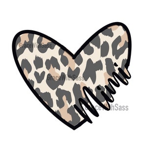 Mimi, heart, leopard, png, sublimation, digital download