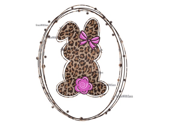 Leopard Bunny, Leopard Easter Bunny, Easter Bunny, Easter Sublimation, Easter PNG, Sublimation Transfer, Digital Download