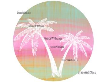 Vintage Palm Trees, Beach, Palm Trees, Beach Scene, Vintage Sublimation, Instant Download, Sublimation Transfer, Sublimation PNG