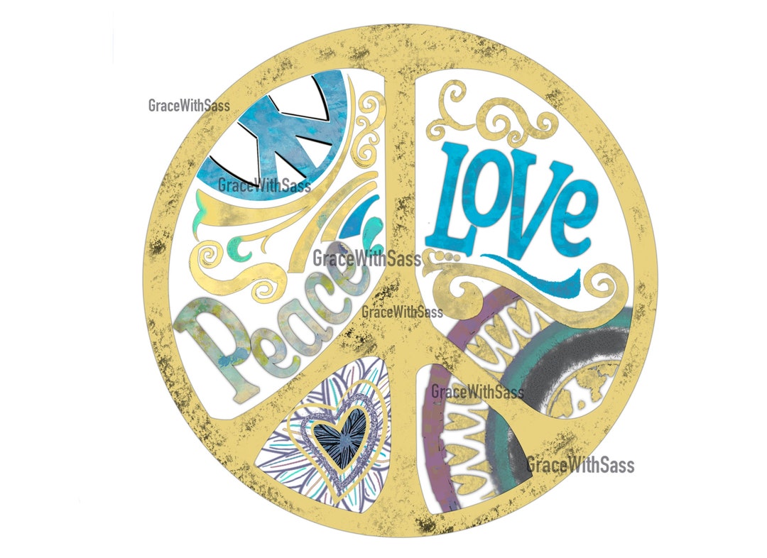 Peace Love, Peace Sign, Hippie, Peace Sign PNG, Hippie PNG, Boho Png