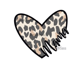 Mama, heart, leopard, png, sublimation, digital download