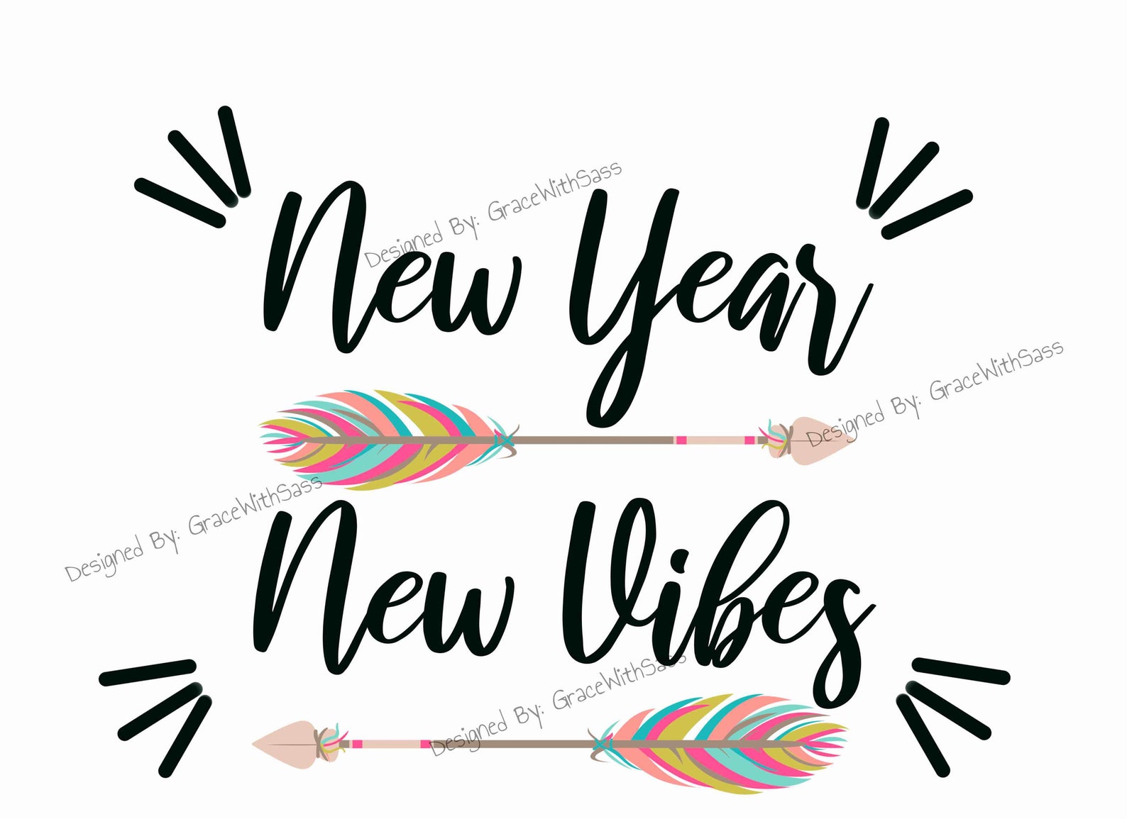 New Year New Vibes Digital Download Sublimation PNG - Etsy