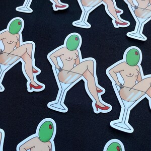 Martini Lady Vinyl Sticker