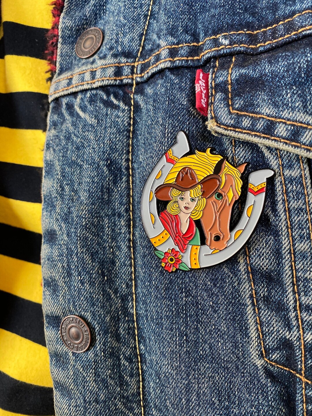 Cowgirl Pin - Western Hat Pin - Vintage Cowboy Hat Badge - Rodeo Brooch ...