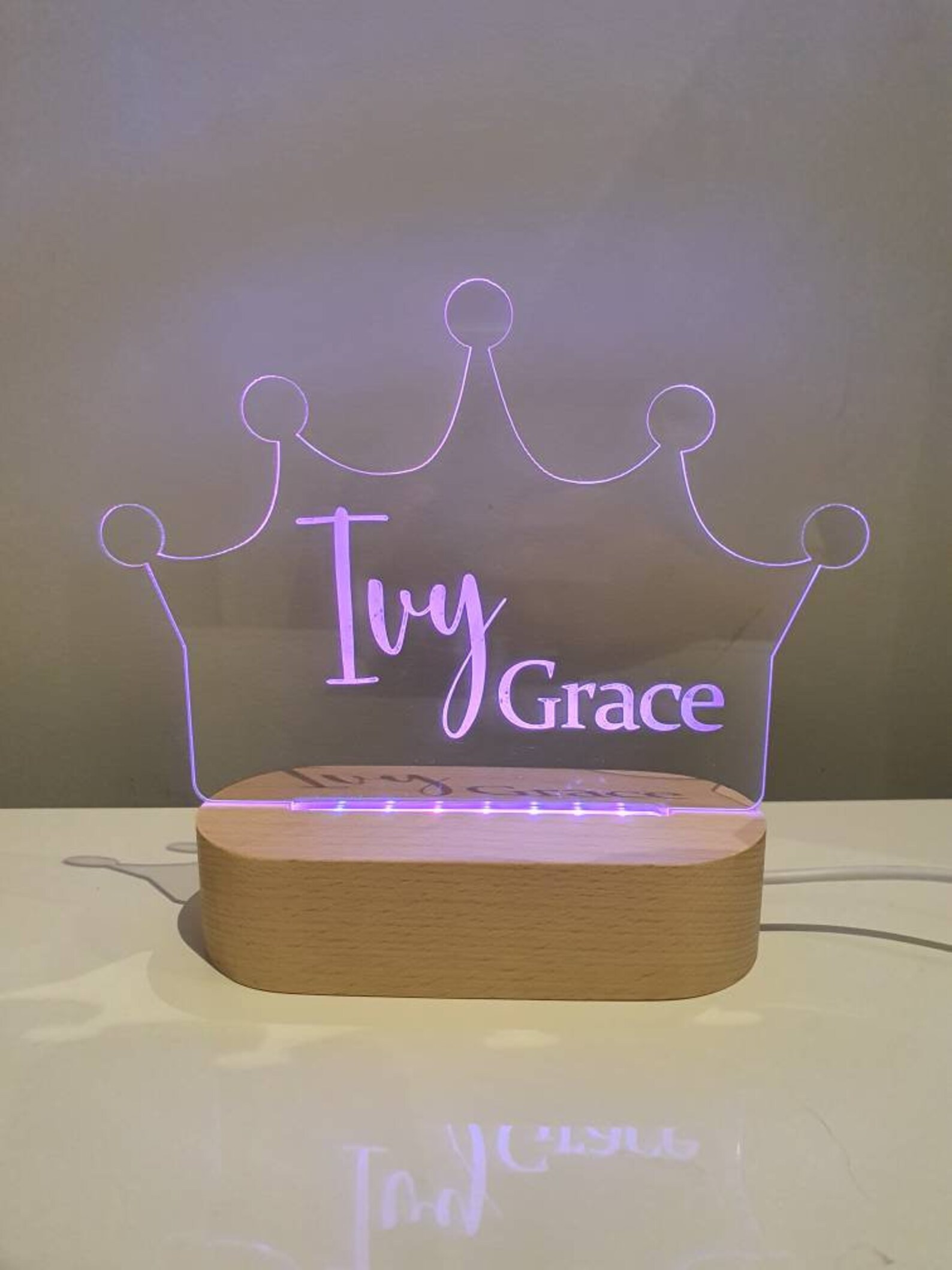 Personalised Night Light Engraved Night Light Childrens Etsy