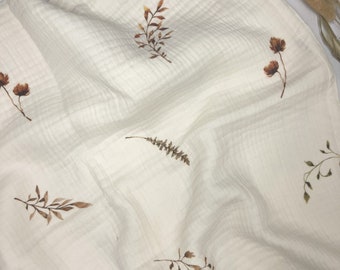 Baby XL Muslin Blanket Dry Leaves - 120 x 120 cm 4-ply