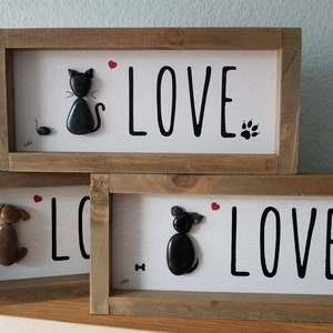 I Love My Pet, Dog and Cat Pebble Art, Family Pet