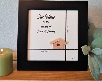 Our Home ~ Wall or Tabletop Art ~ Housewarming or New Home ~ Newlyweds ~ Inspirational