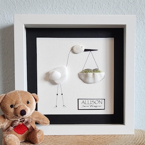 New Baby, Pregnancy Pebble Art, Stork Delivery, Baby Coming, Nursery Art