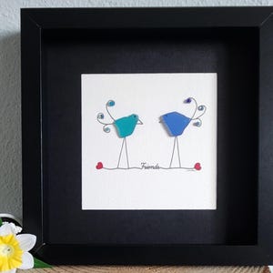 Bird Friends - Sea Glass - Friend Gift - Home Decor