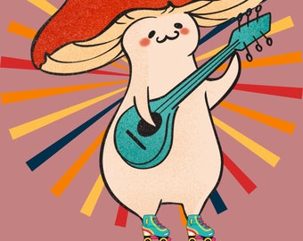 Mushroom Skater - Wallpaper
