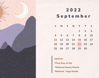 September 2022 - Digital Calendar Design