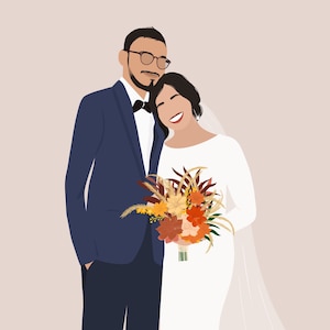 Custom digital portrait, personalised portrait for Valentine's Day, wedding, birthday, Christmas, anniversary