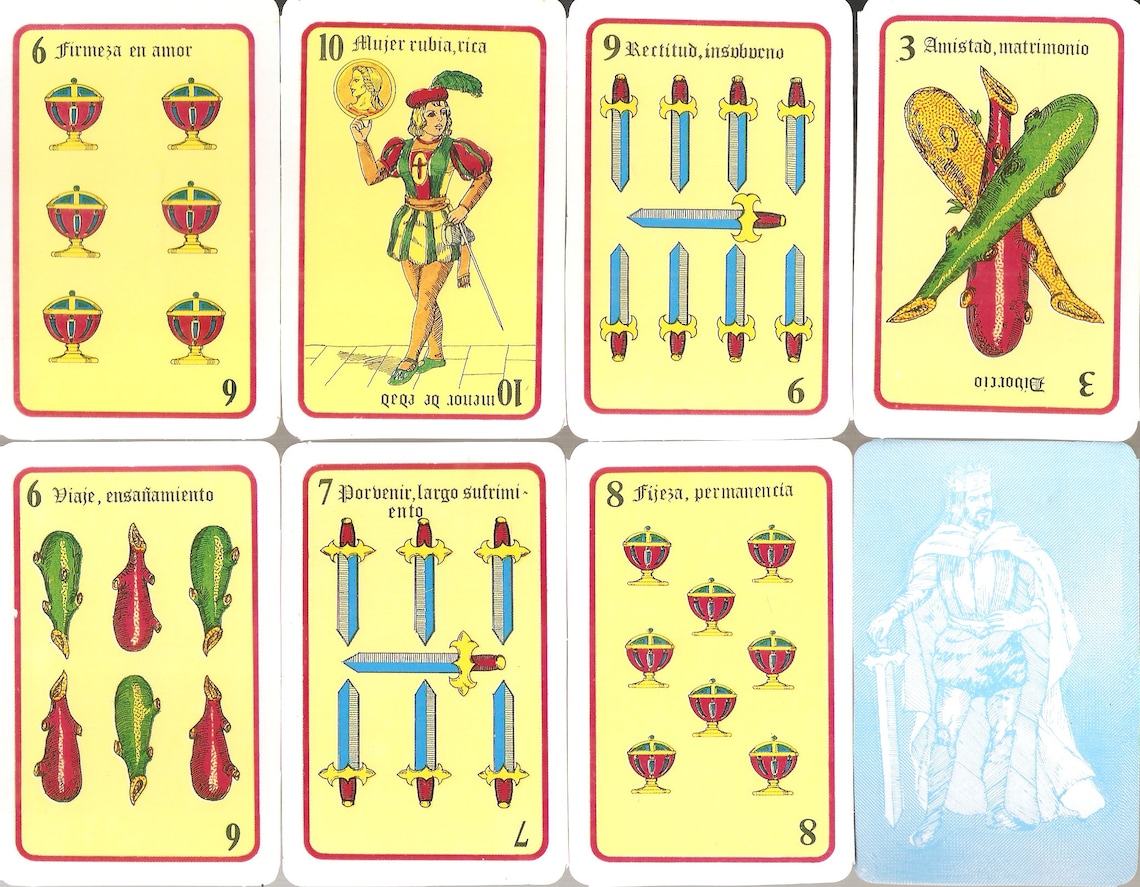 Como Tirar Las Cartas Españolas Y Su Significado www.etsy.com