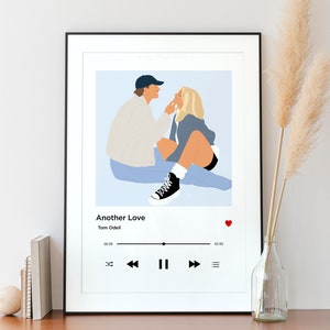 Personalisierte Albumcover-Illustration: PDF, A5, A4, A3 (Paar, Familie, Freunde, Geschenk, Hochzeit, Schwangerschaft, Musik, Spotify)