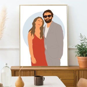 Minimalist personalized illustration: PDF, A5, A4, A3 (couple, family, friends, gift, wedding, pregnancy, animals)