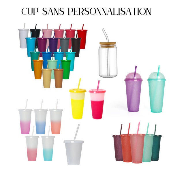 Cold Cup (sans personnalisation) - Gobelet réutilisable, cadeau, anniversaire, EVJF, mariage, naissance, amis, famille, Starbucks