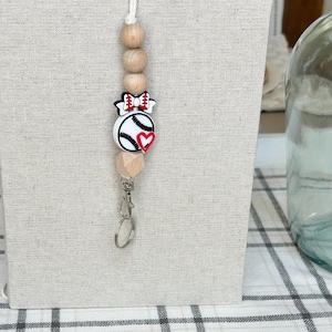 Baseball Lanyard for Teachers & Nurse, Sports Themed Badge Holder, Game Day Keychain, Fun and Functional Accessory, Stylish Key Holder