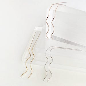 Threader earrings, pull-through earrings, wavy pull-through earrings