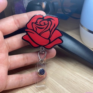 Rose Badge Reel/Rose gifts/ Valentines badge reel/ Nurse valentine/ Nurse badge reel/ Healthcare gift ideas