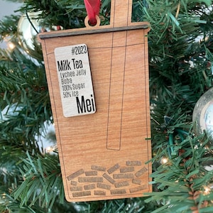 Boba ornament, melkthee ornament, kerstornament