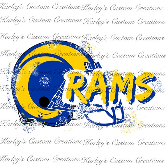 Distressed LA Rams Png Rams Blue Yellow Helmet Png Rams 